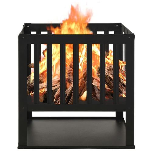 Deep Square Fire Pit 40x40x40 cm Steel