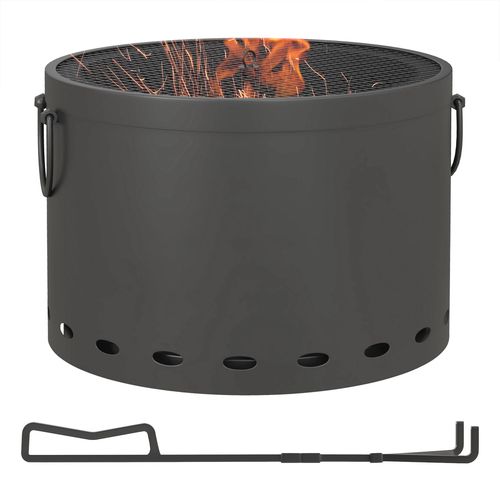 The Cauldron 38cm Smokeless Wood Burning Firepit Metal Fire Pit, Dark Grey