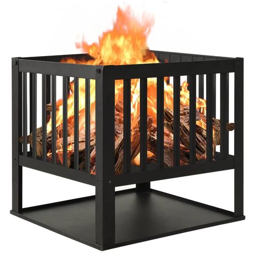Deep Square Fire Pit 40x40x40 cm Steel